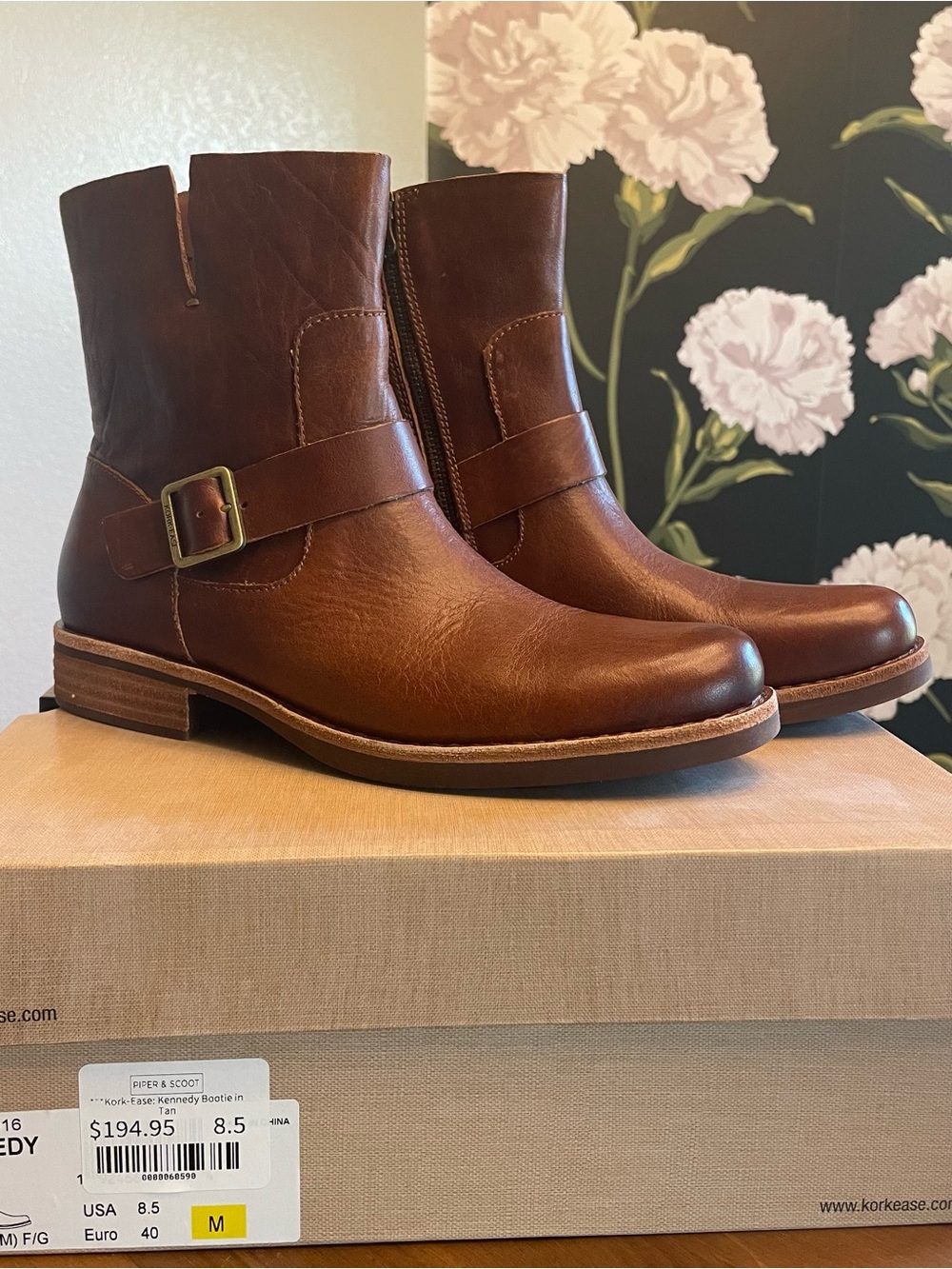 NIB Kork-Ease Women's Brown/Tan Leather Boots with buckles - Picture 12 of 14